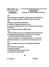 Kỳ thi chọn học sinh giỏi huyện Sinh học lớp 8 - Năm học 2015-2016 - Phòng GD & ĐT Kỳ Anh